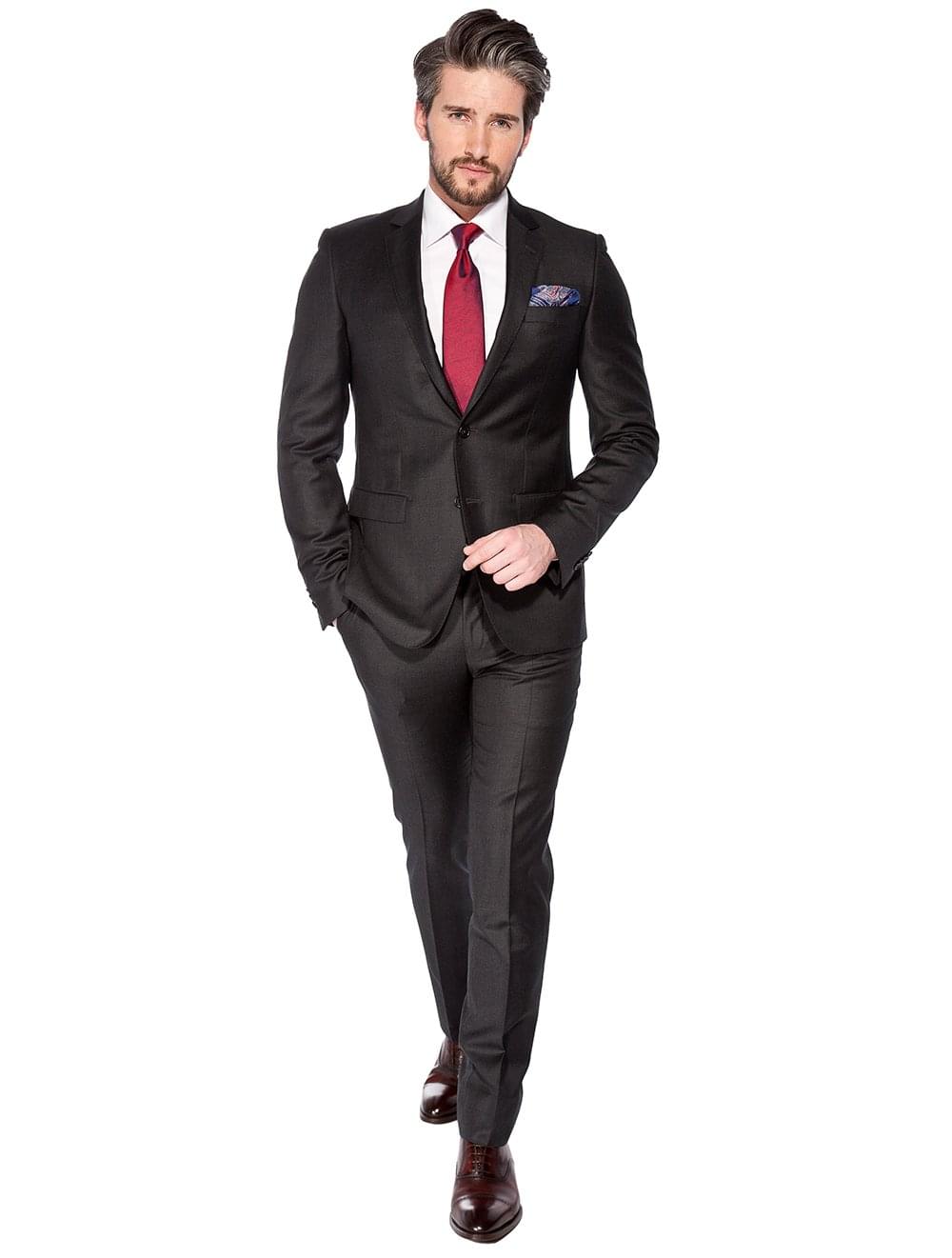 Charcoal Super 110 Slim Fit Suit Charcoal