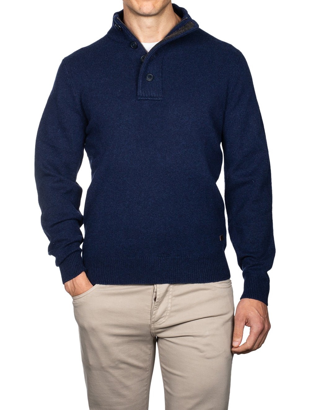 Barbour Essential Patch Half Zip Deep Blue AI1