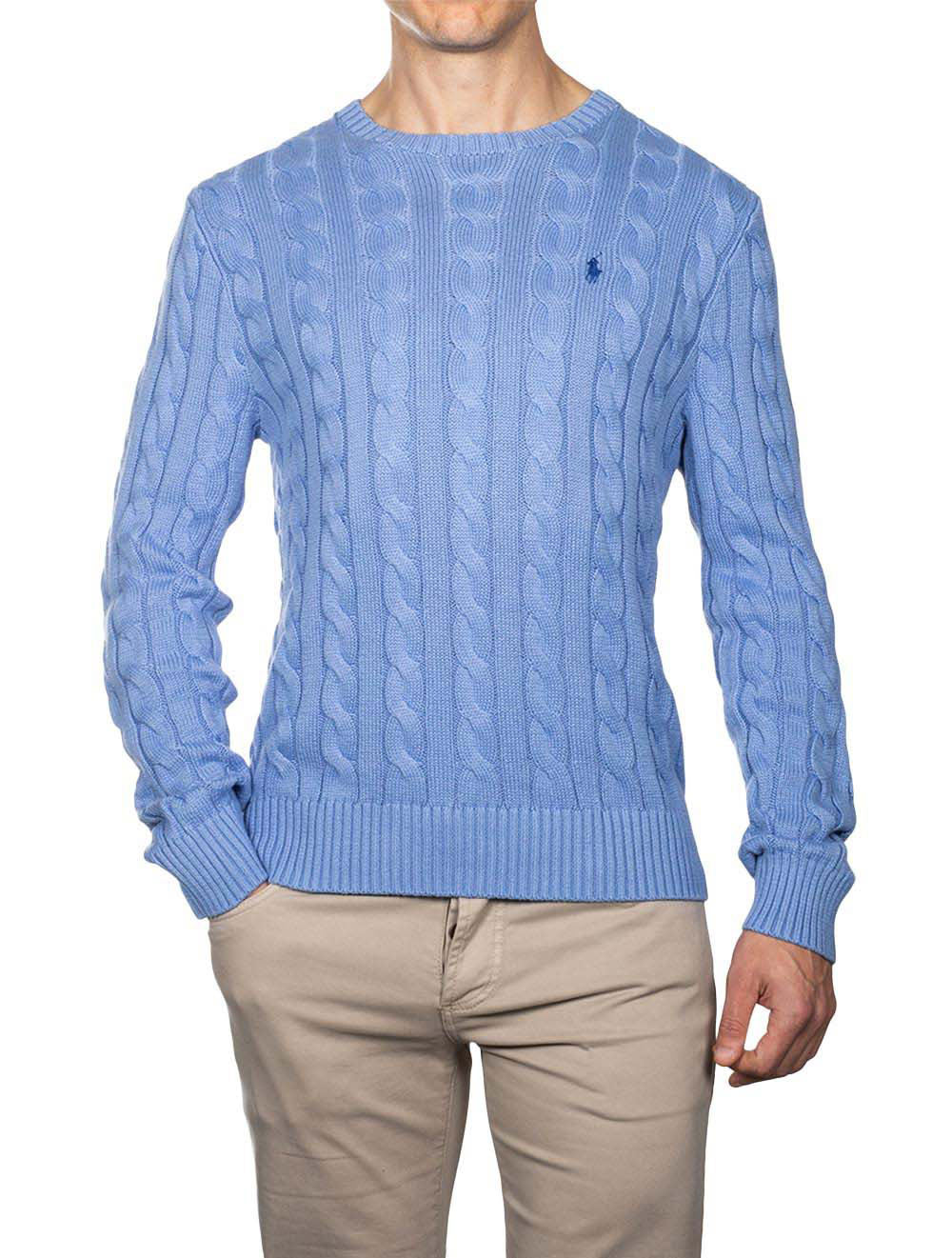 Ralph Lauren Cotton Cable Sweater Blue AI1