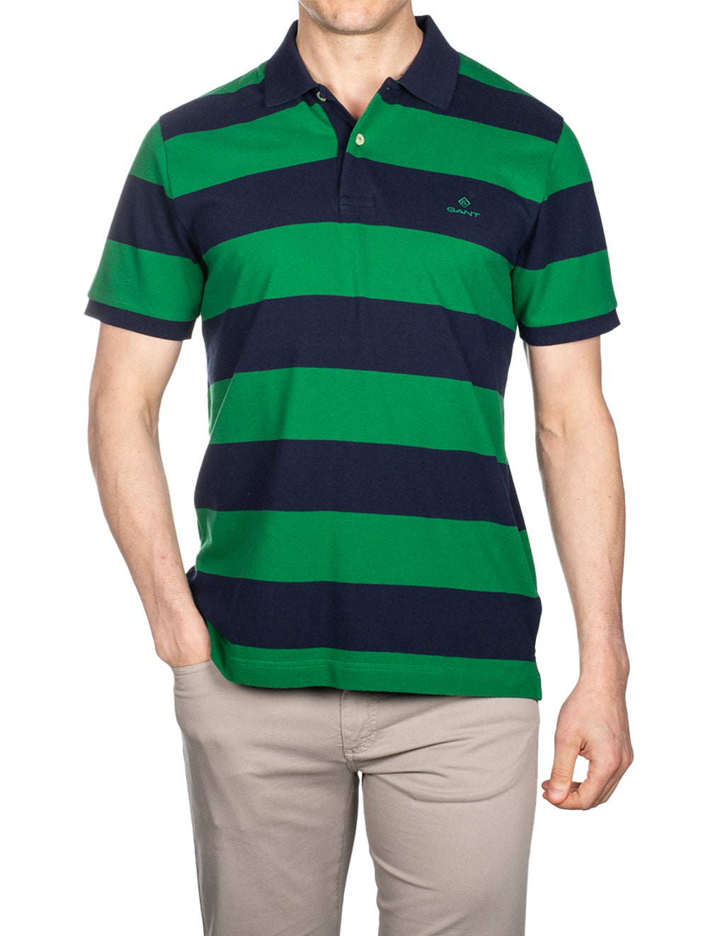 Gant Barstripe Pique Ss Rugger Lavish Green AI1