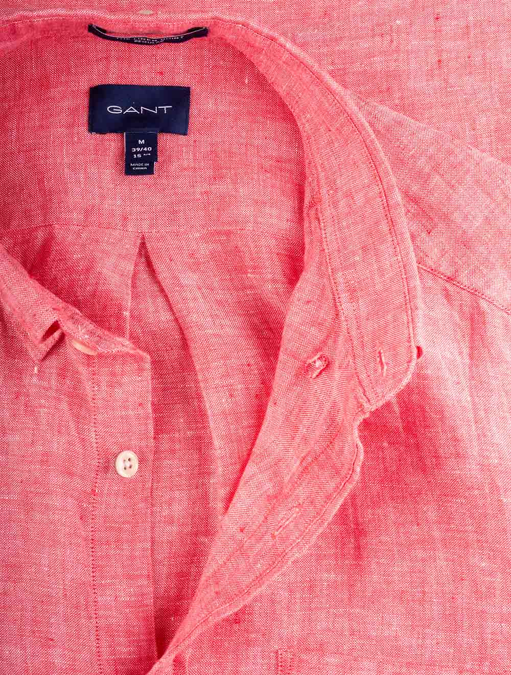 Gant Regular Fit Linen Shirt Buttondown Watermelon Pink AI3