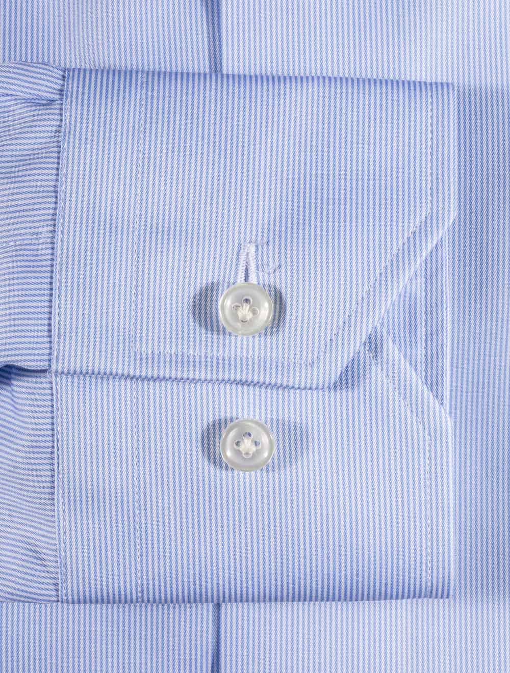 Louis Copeland Erne Thomas Mason Hairstripe Shirt Blue AI3