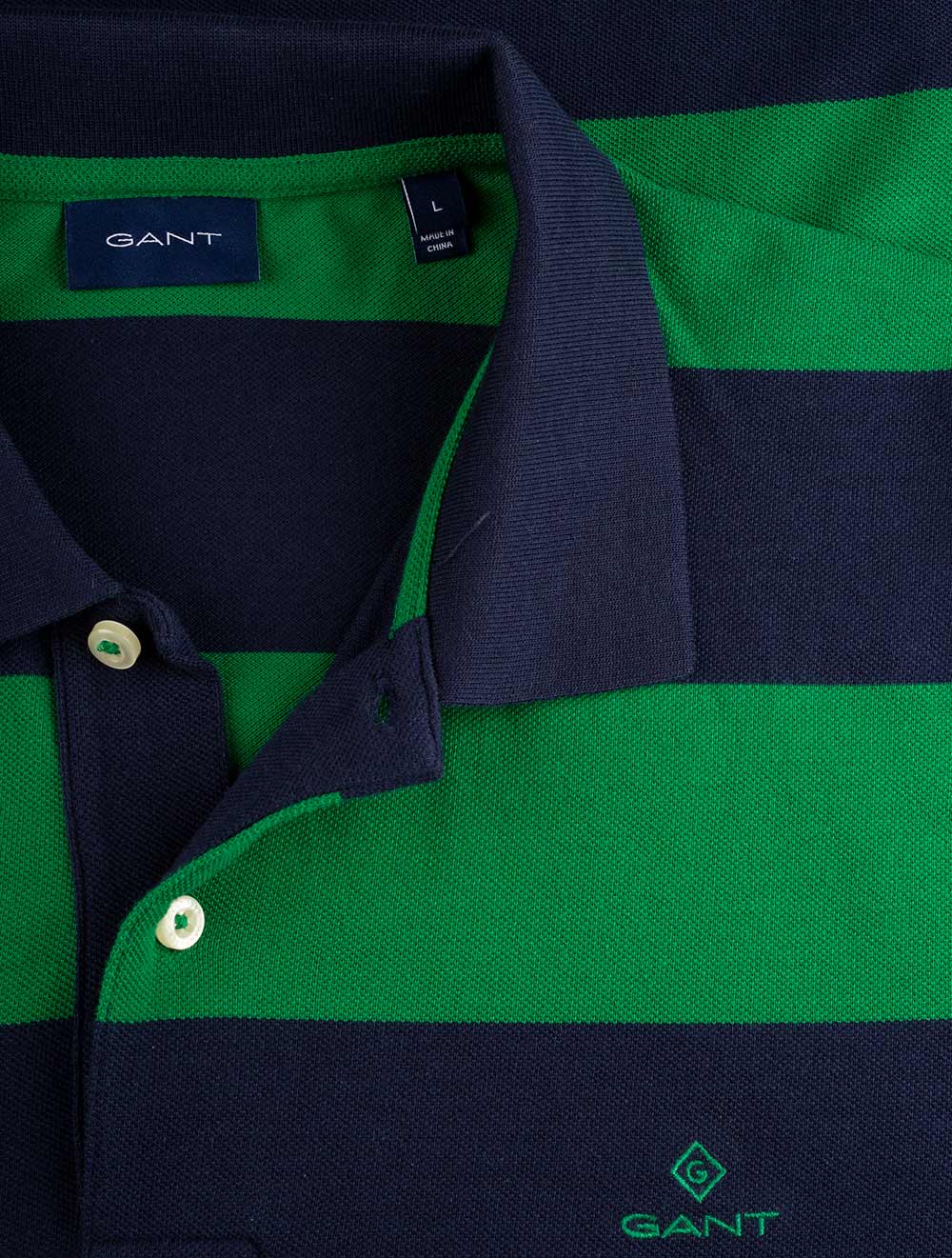 Gant Barstripe Pique Ss Rugger Lavish Green AI3