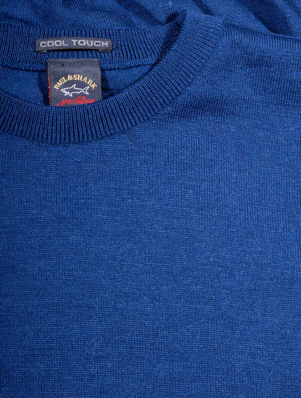 Paul And Shark Knitted Round-neck Knitwear Blue AI3