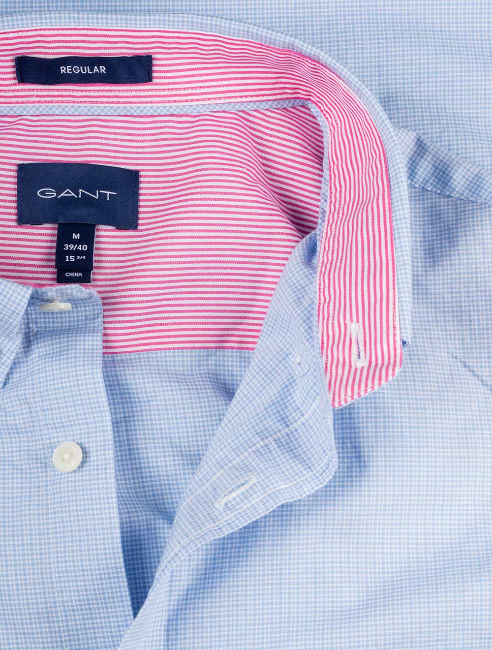 Gant Regular Fit Micro Check Broadcloth Shirt Capri Blue AI1