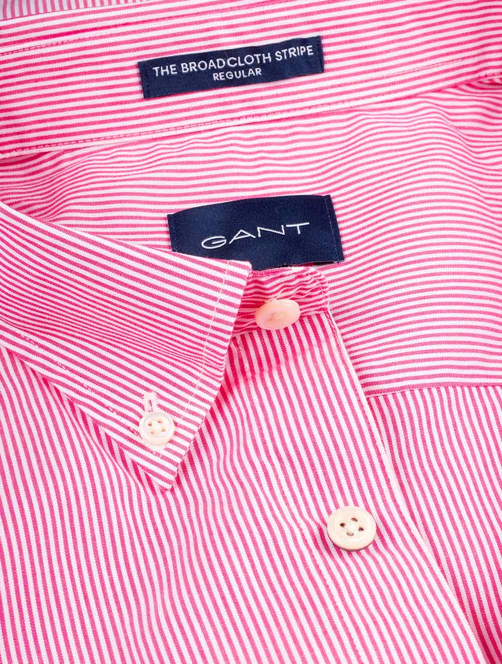 Gant Regular Fit Banker Stripe Broadcloth Shirt Cabaret Pink AI2