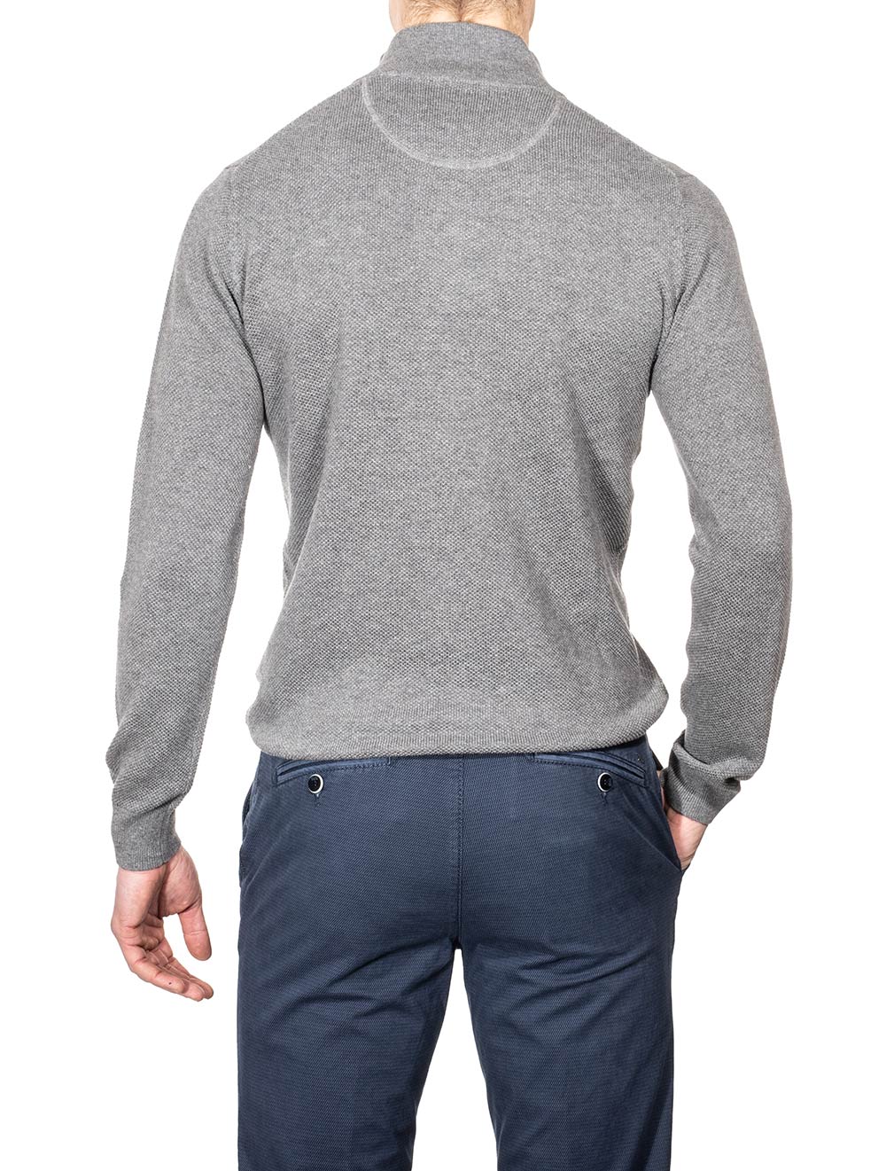 Gant Cotton Pique Half-Zip Dark Grey Melange AI2