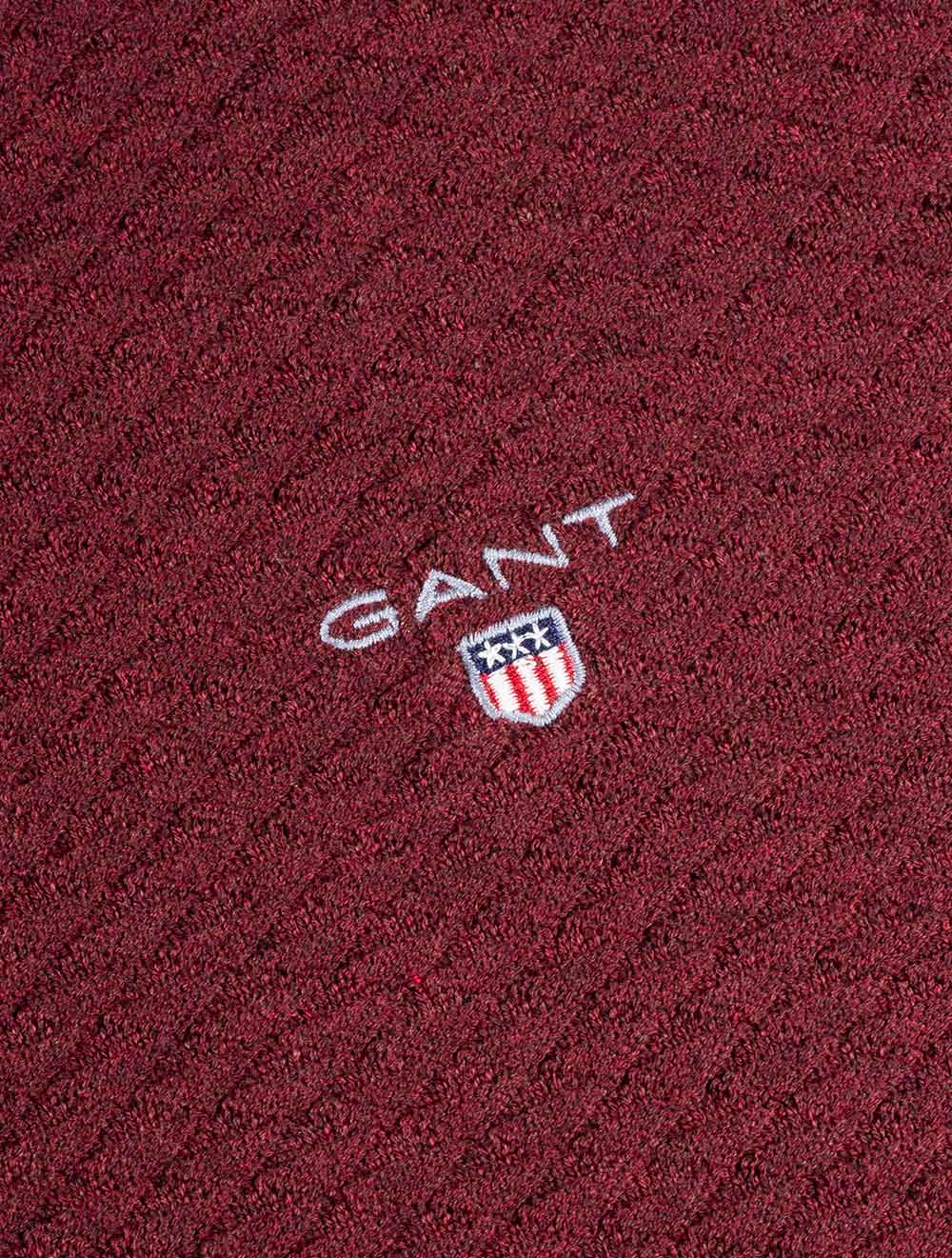 GANT Triangle Texture Crew Neck Sweater in Royal Port Red