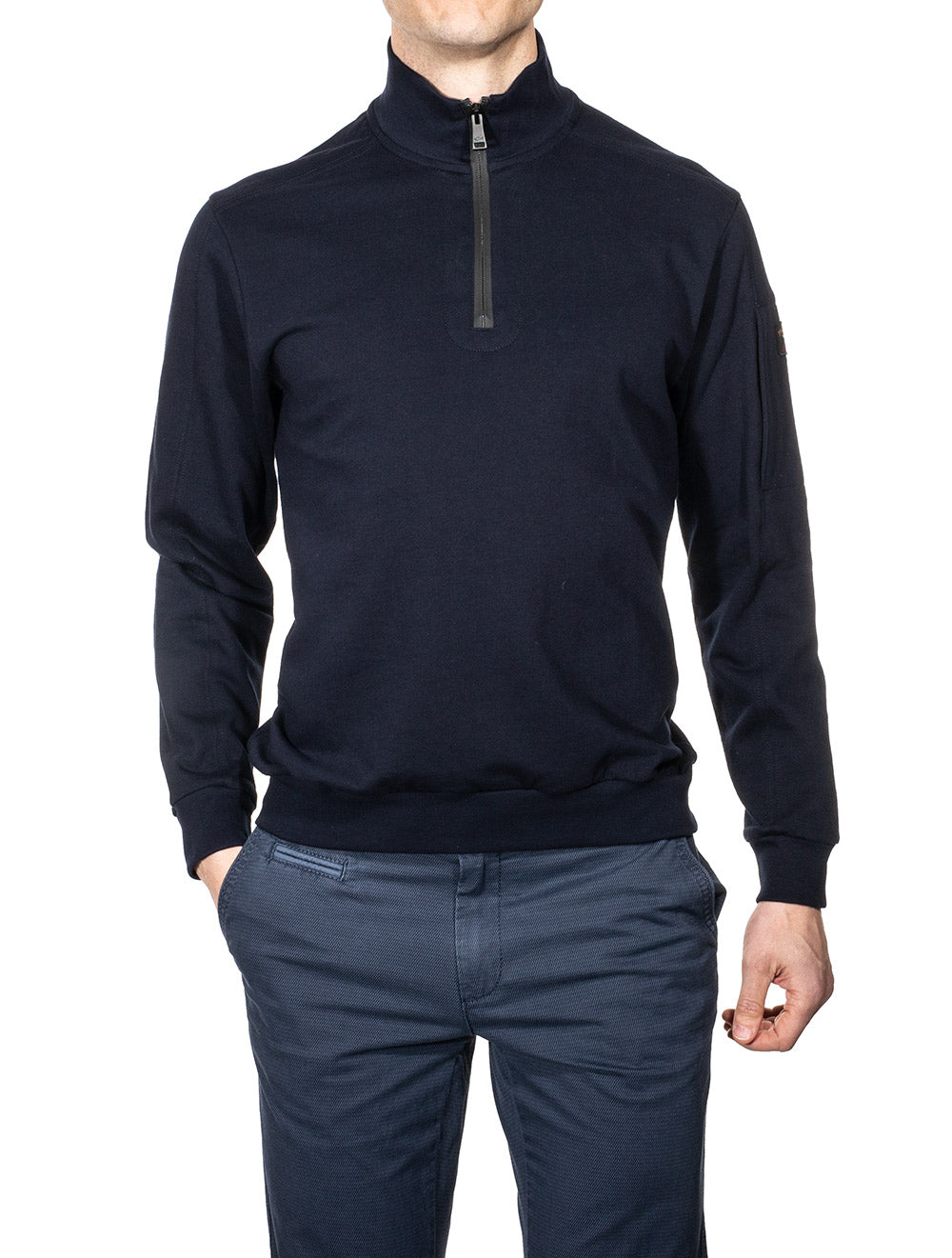 Paul And Shark Organic Cotton Sweatshirt with Zip Navy MI