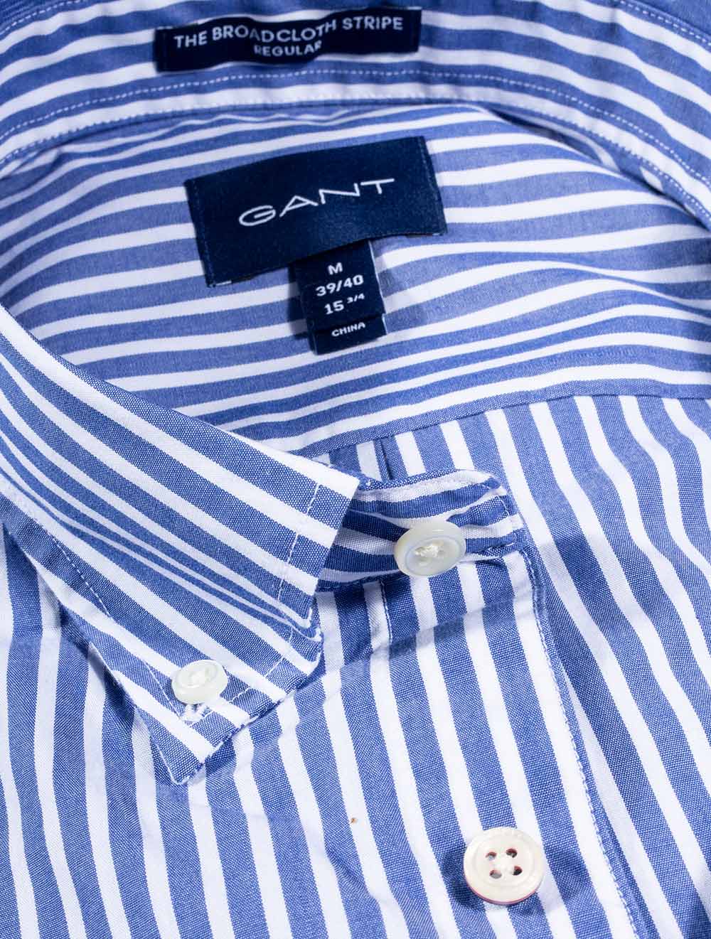 Gant Regular Buttondown Broadcloth Stripe College Blue AI4