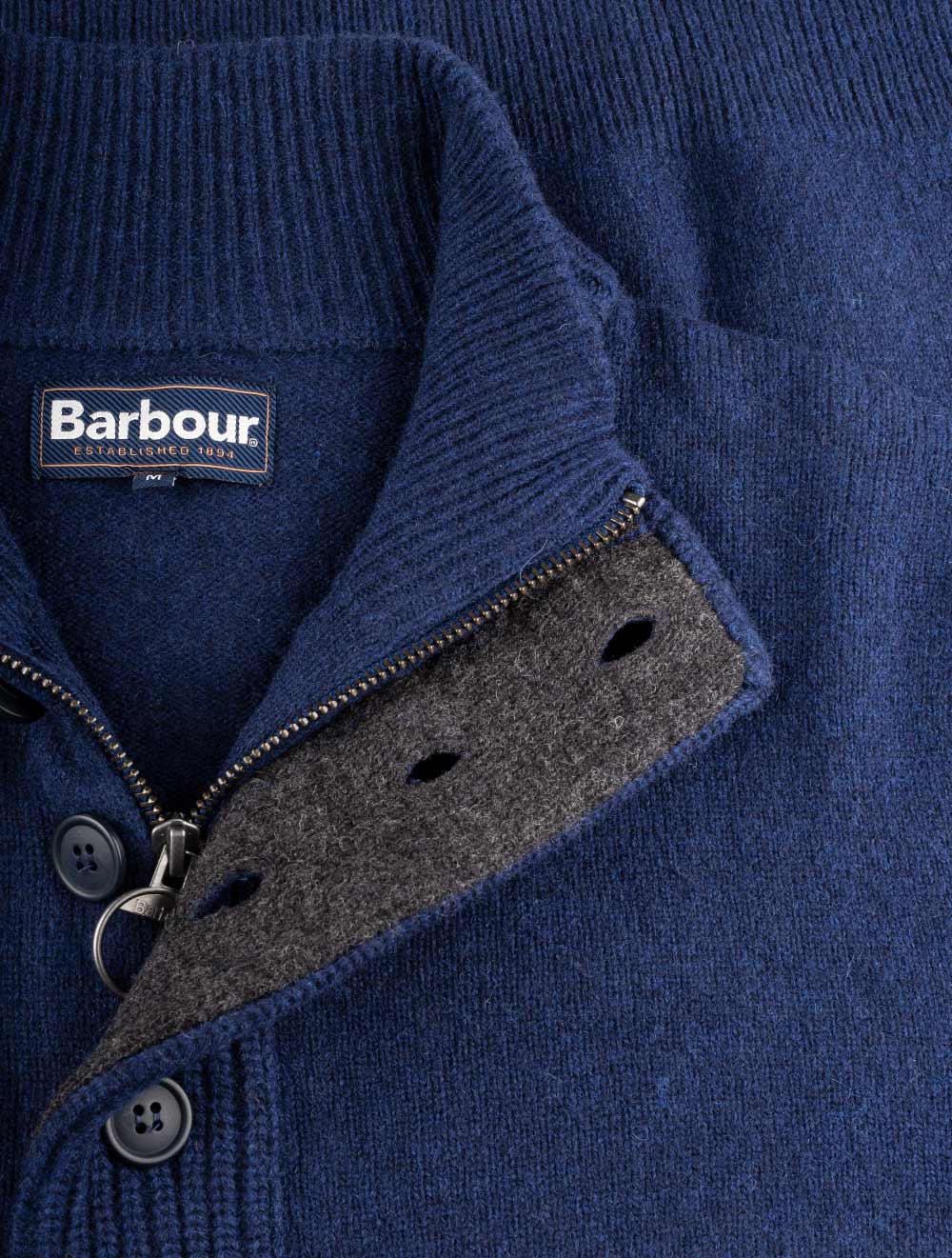 Barbour Essential Patch Half Zip Deep Blue AI3