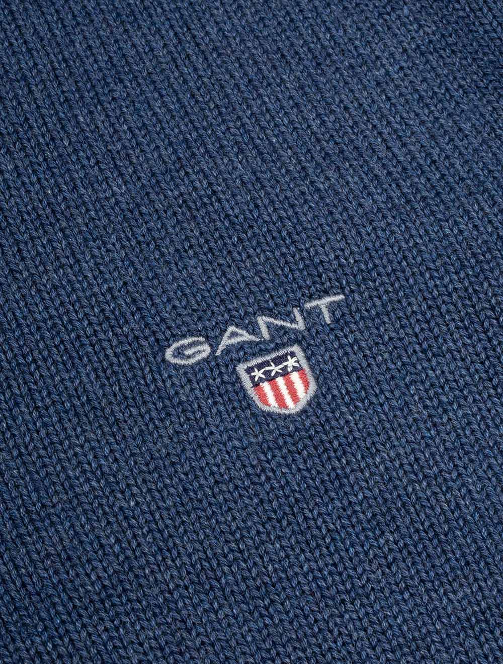 Gant Casual Cotton Half-Zip Sweater Marine Melange AI4