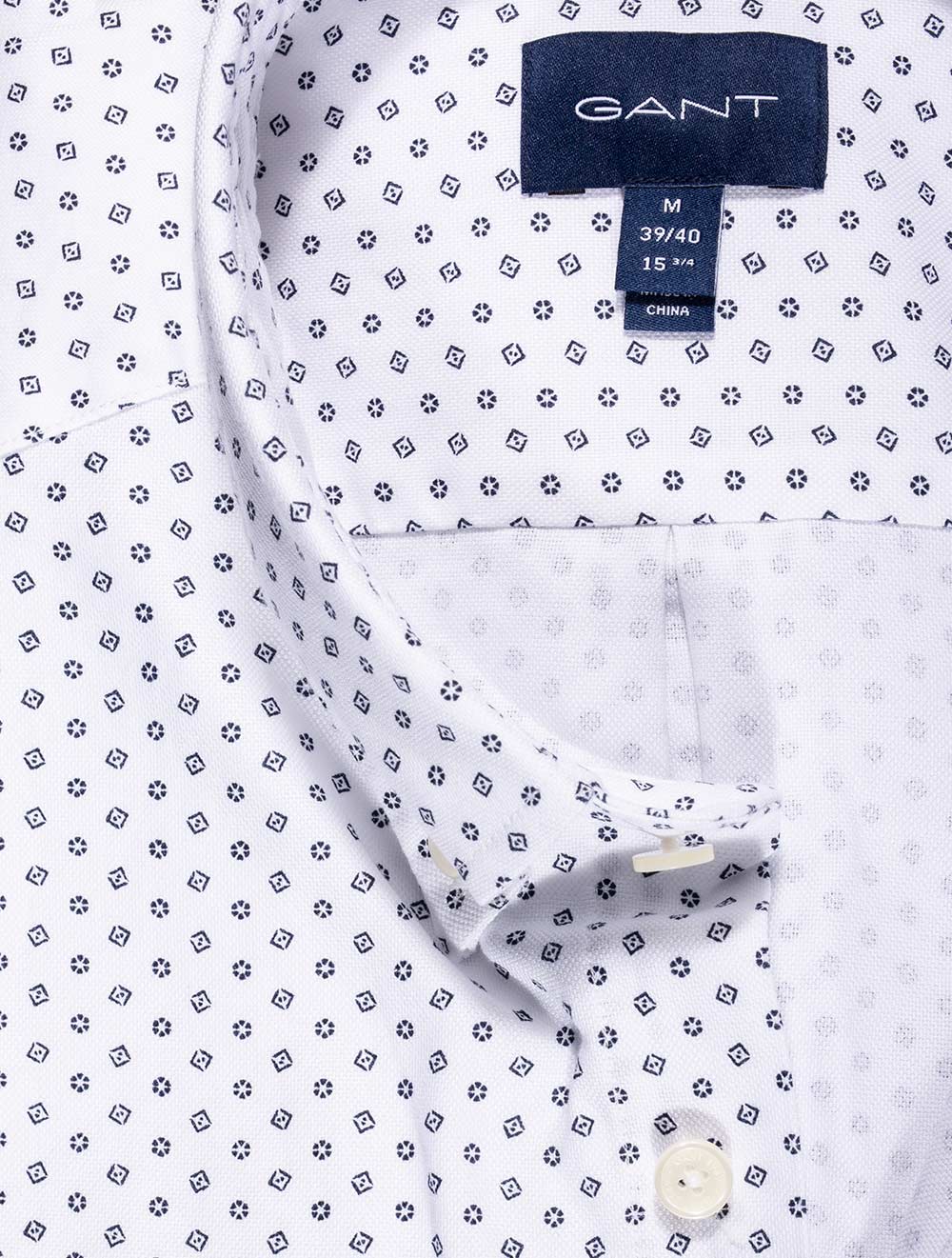 Gant Regular Fit Geometric Floral Print Shirt White AI1