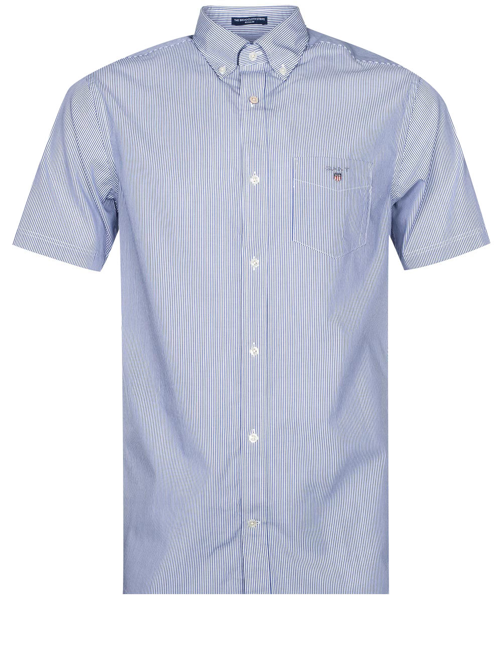 Gant Regular Fit Broadcloth Banker Buttondown Shortsleeve College Blue MI