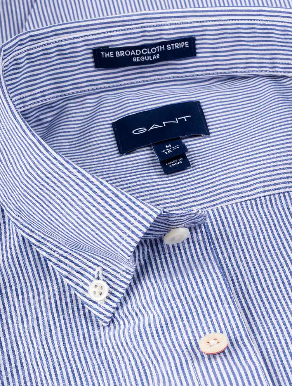 Gant Regular Fit Broadcloth Banker Buttondown Shortsleeve College Blue AI4