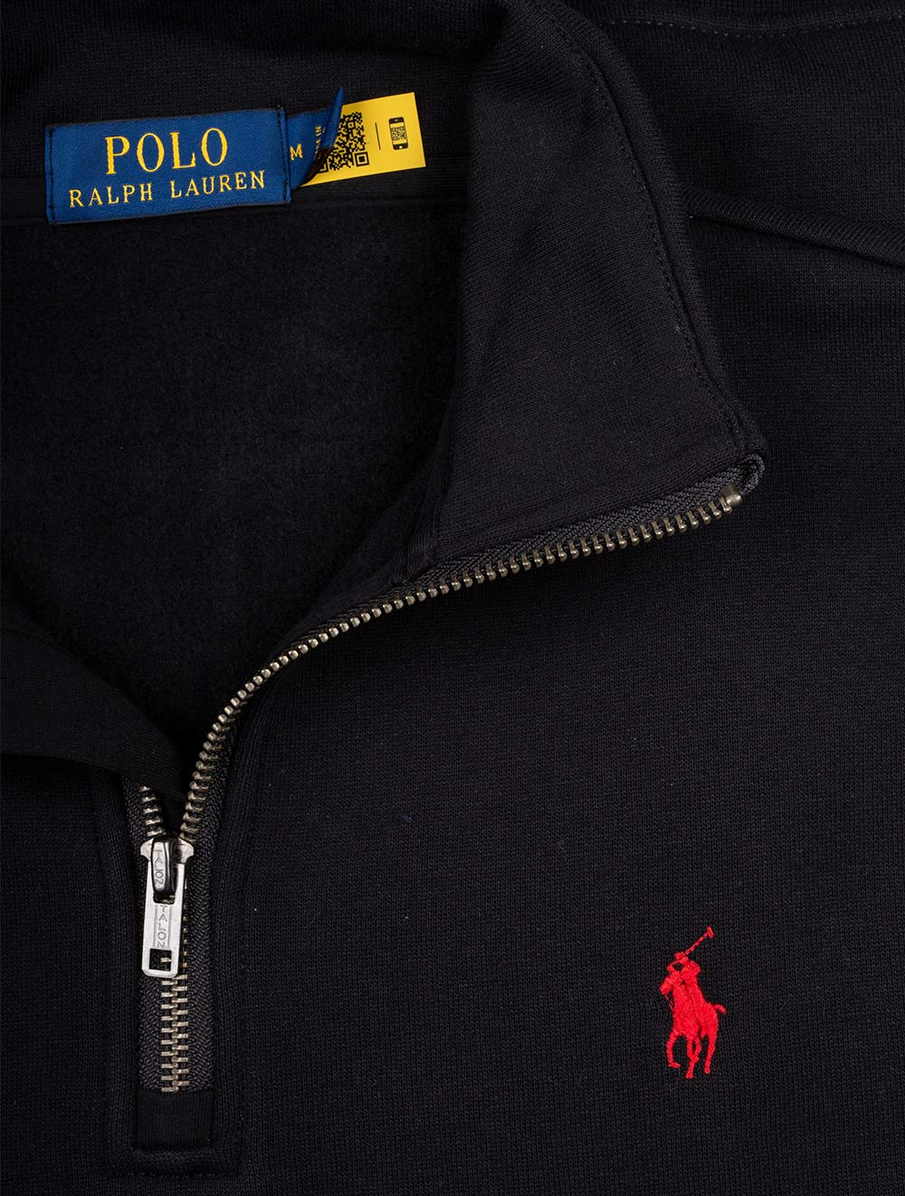 Ralph Lauren Half Zip Fleece Long Sleeve Sweatshirt Black AI3