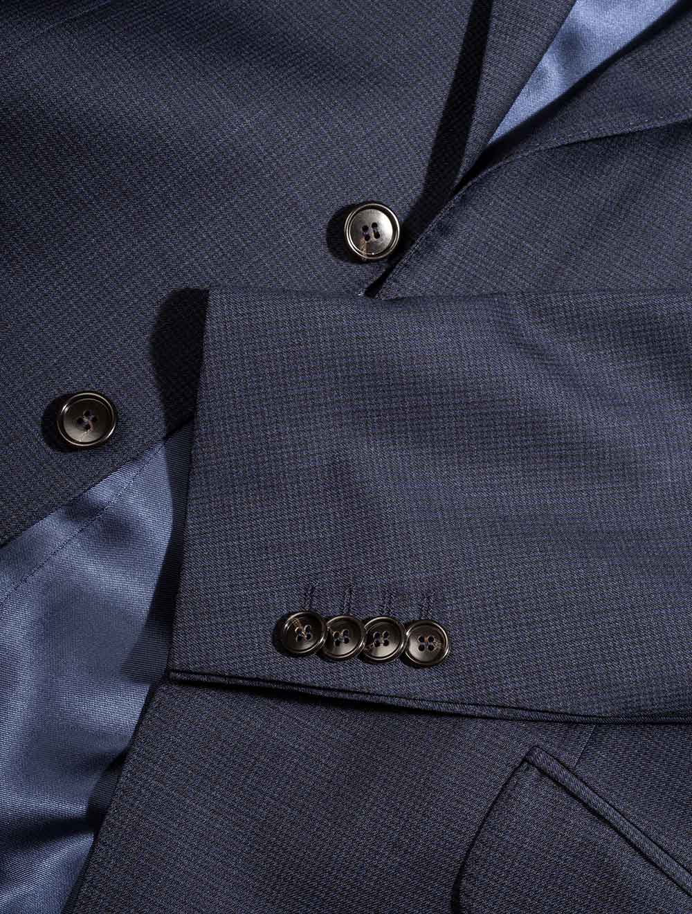 Louis Copeland Navy Micro Check Suit 