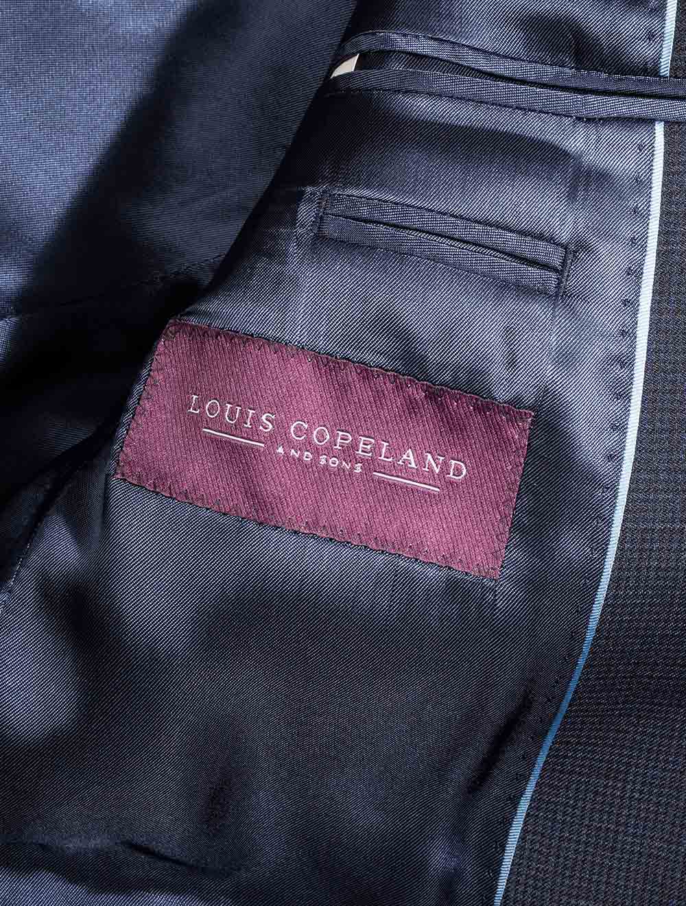 Louis Copeland Micro Check Navy Suit Navy AI4