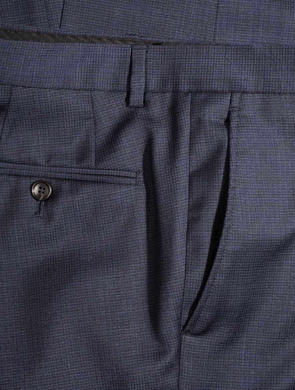 Louis Copeland Navy Micro Check Suit 