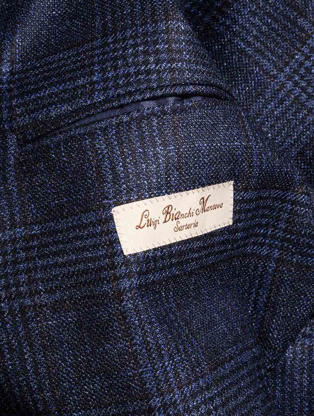 Lubiam Plaid Check Jacket Blue AI4