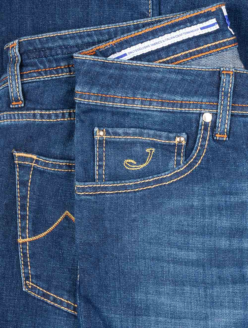 Jacob Cohen Leather Badge Jeans Denim AI1