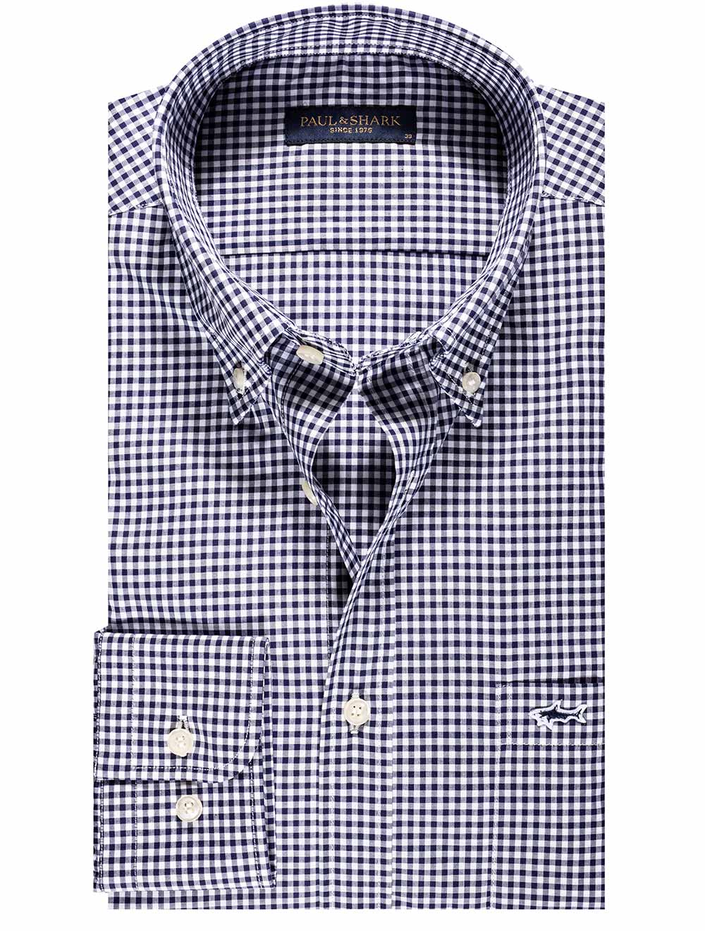 Paul And Shark Navy Gingham Check Shirt Navy MI