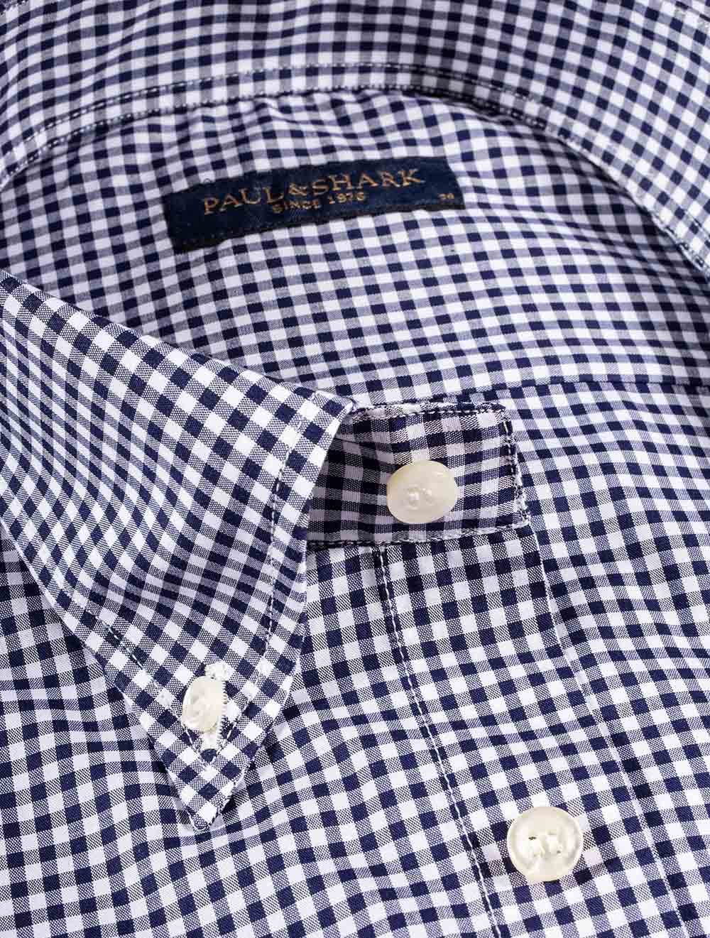 Paul And Shark Navy Gingham Check Shirt Navy AI1