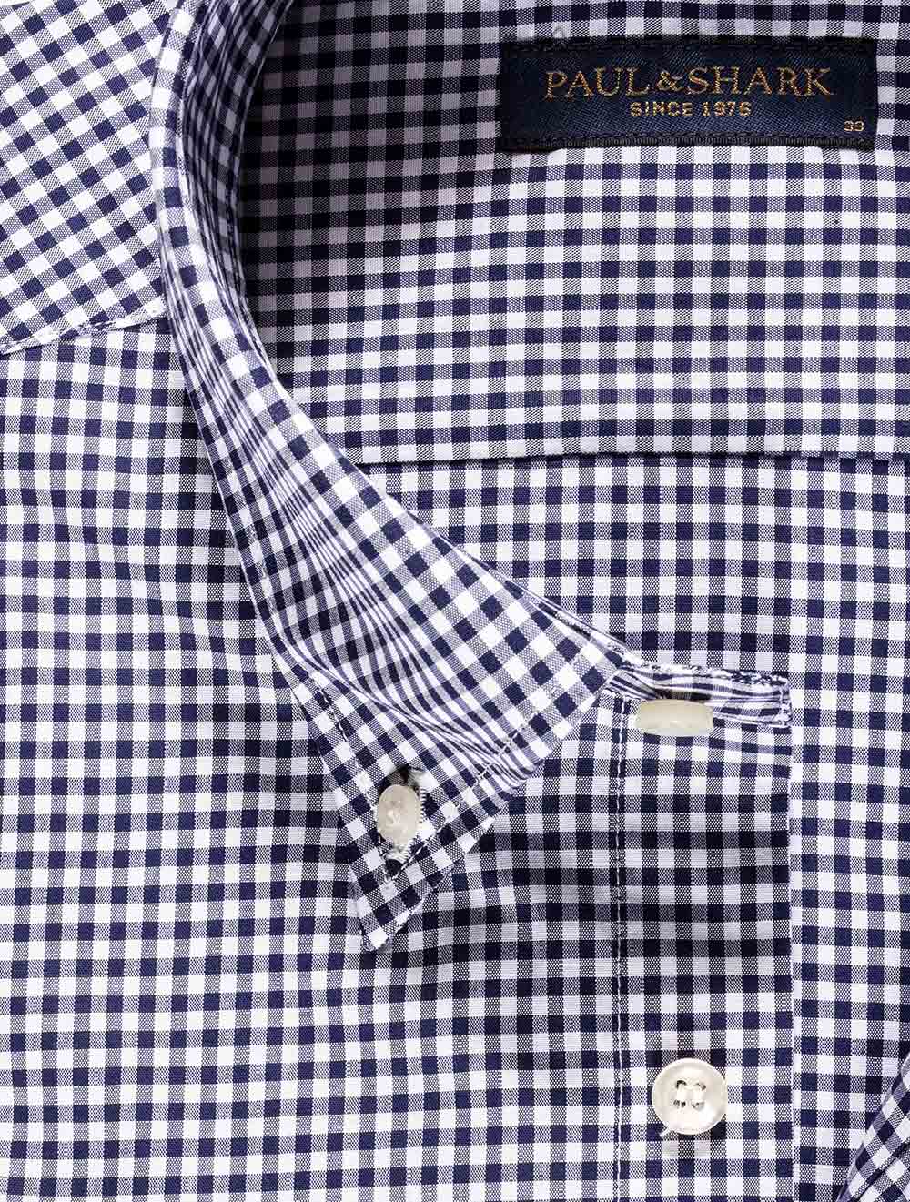 Paul And Shark Navy Gingham Check Shirt Navy AI2