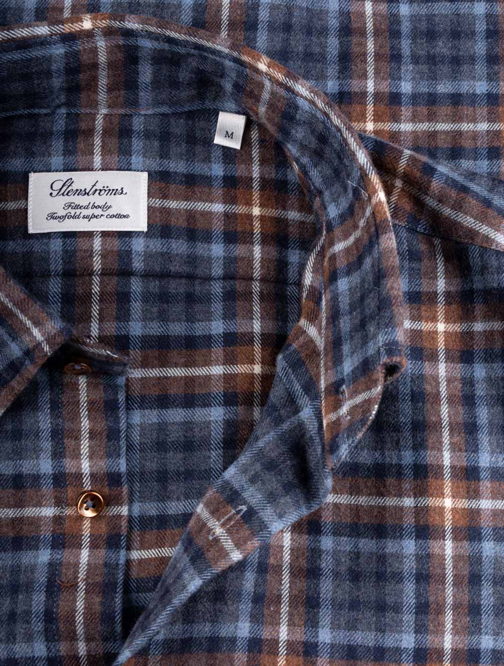 Stenstroms Checked Flannel Shirt Brown AI3