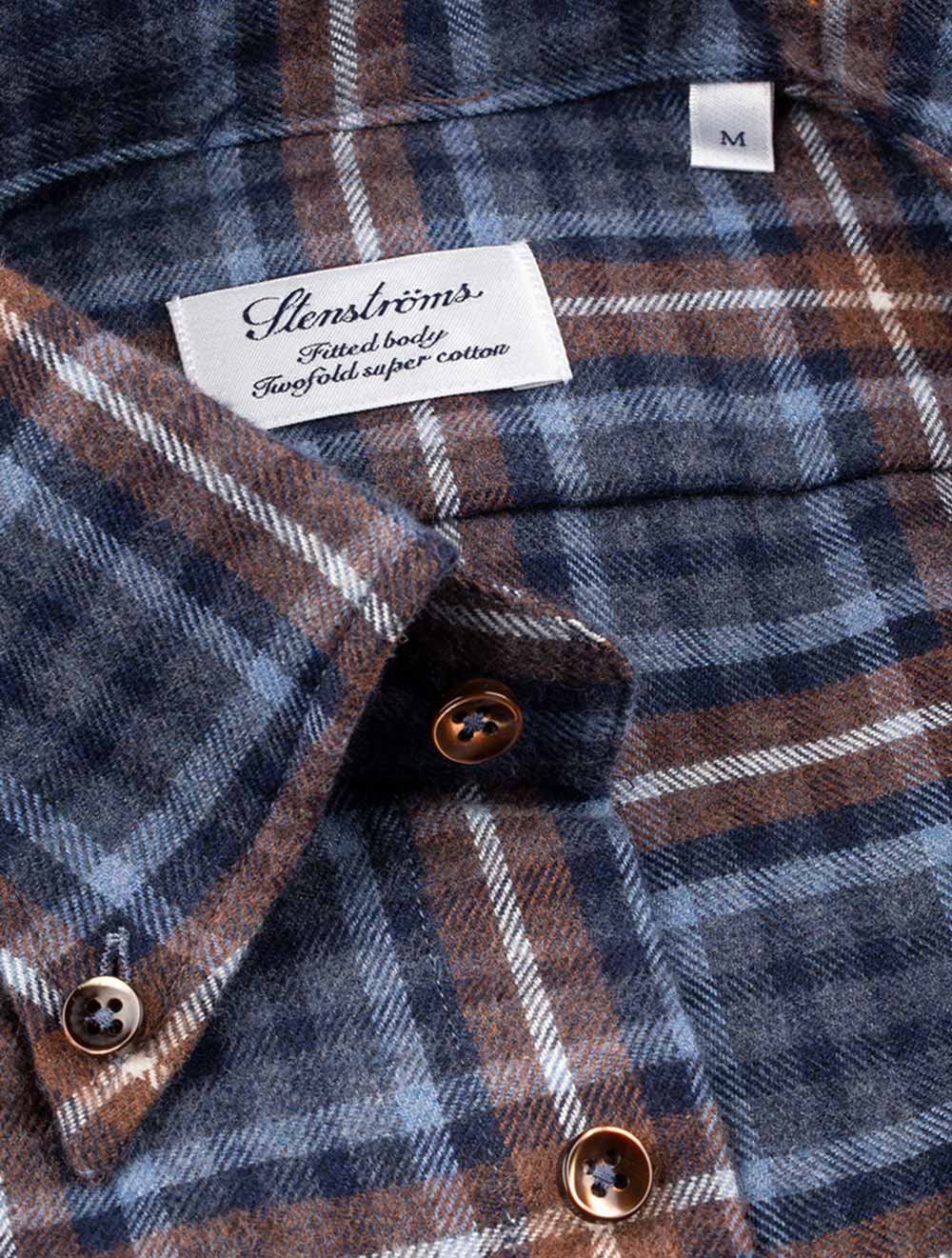 Stenstroms Checked Flannel Shirt Brown AI4