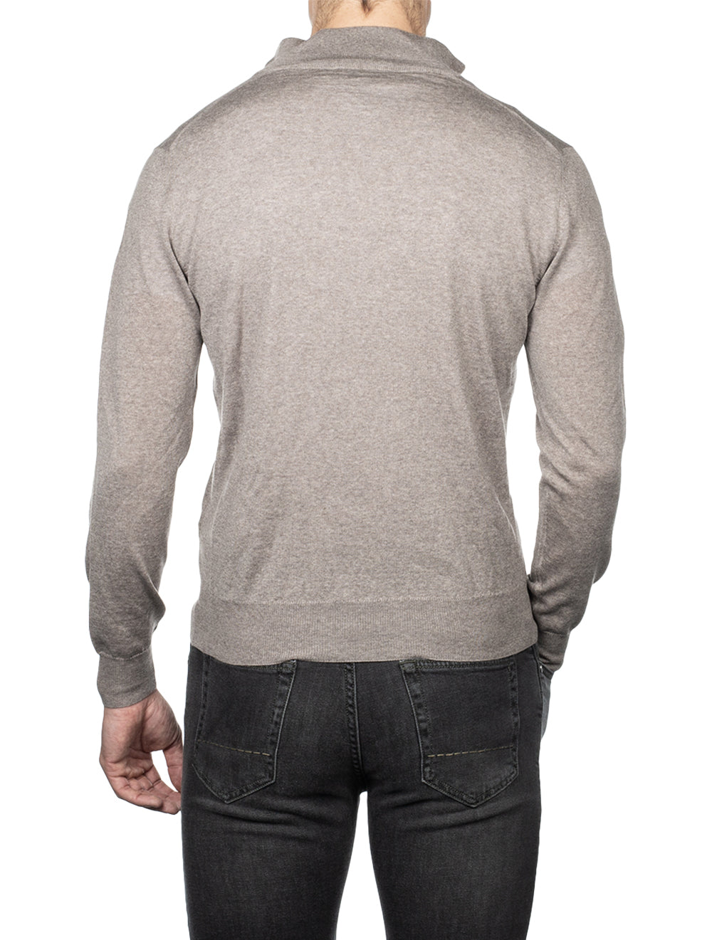 Canali Half Zip Mock Neck Beige AI2