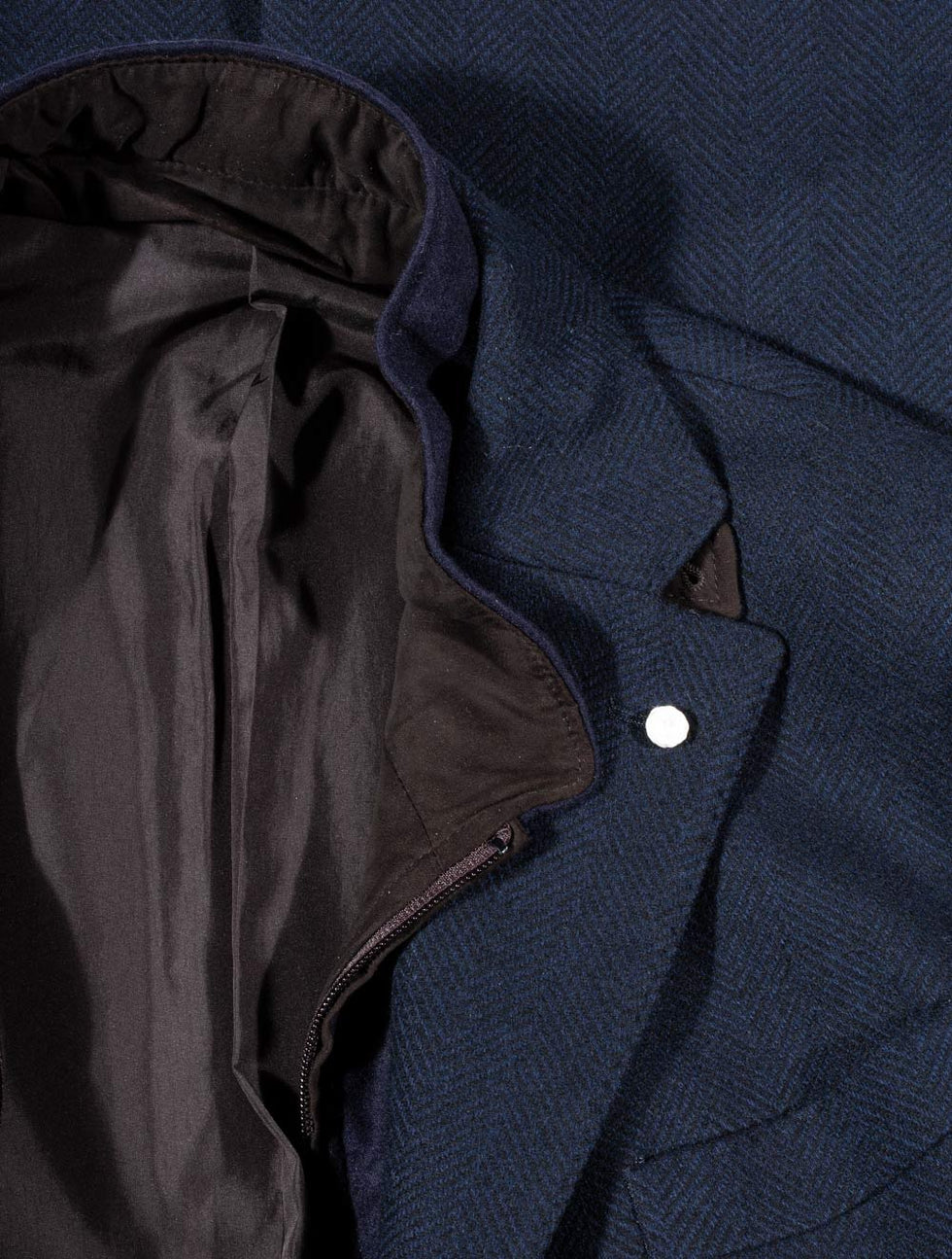 Lubiam Herringbone Overcoat With Insert Navy AI2