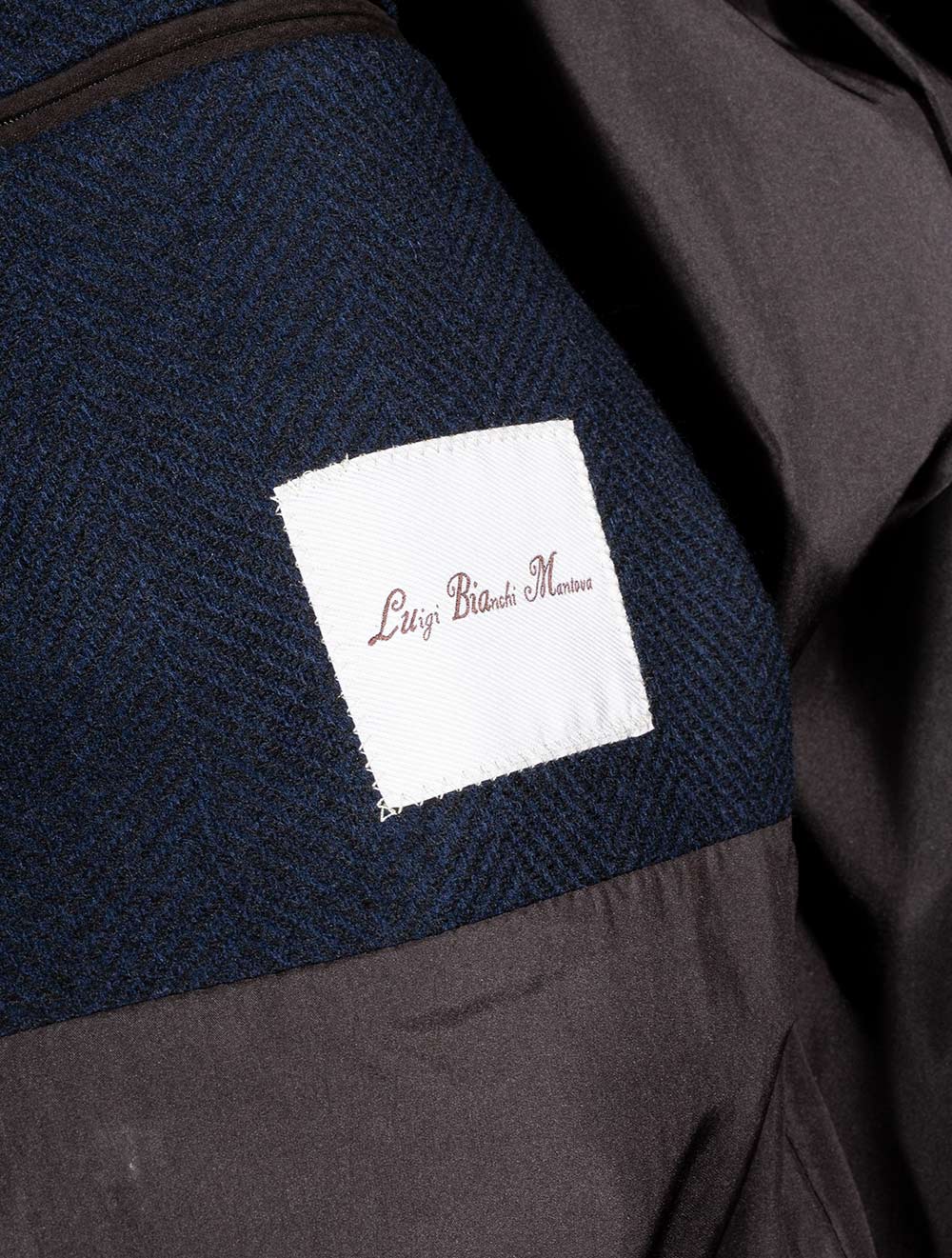 Lubiam Herringbone Overcoat With Insert Navy AI4