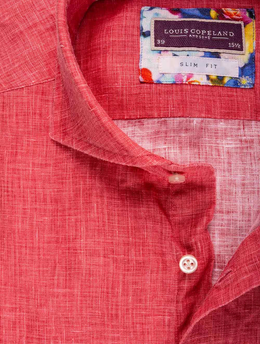 Louis Copeland London Line Button Down Shirt Red AI2