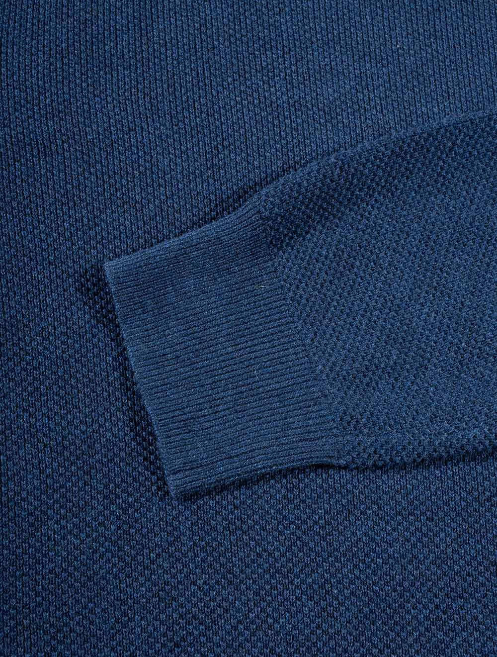 Gant Cotton Pique Crewneck Marine Melange AI5