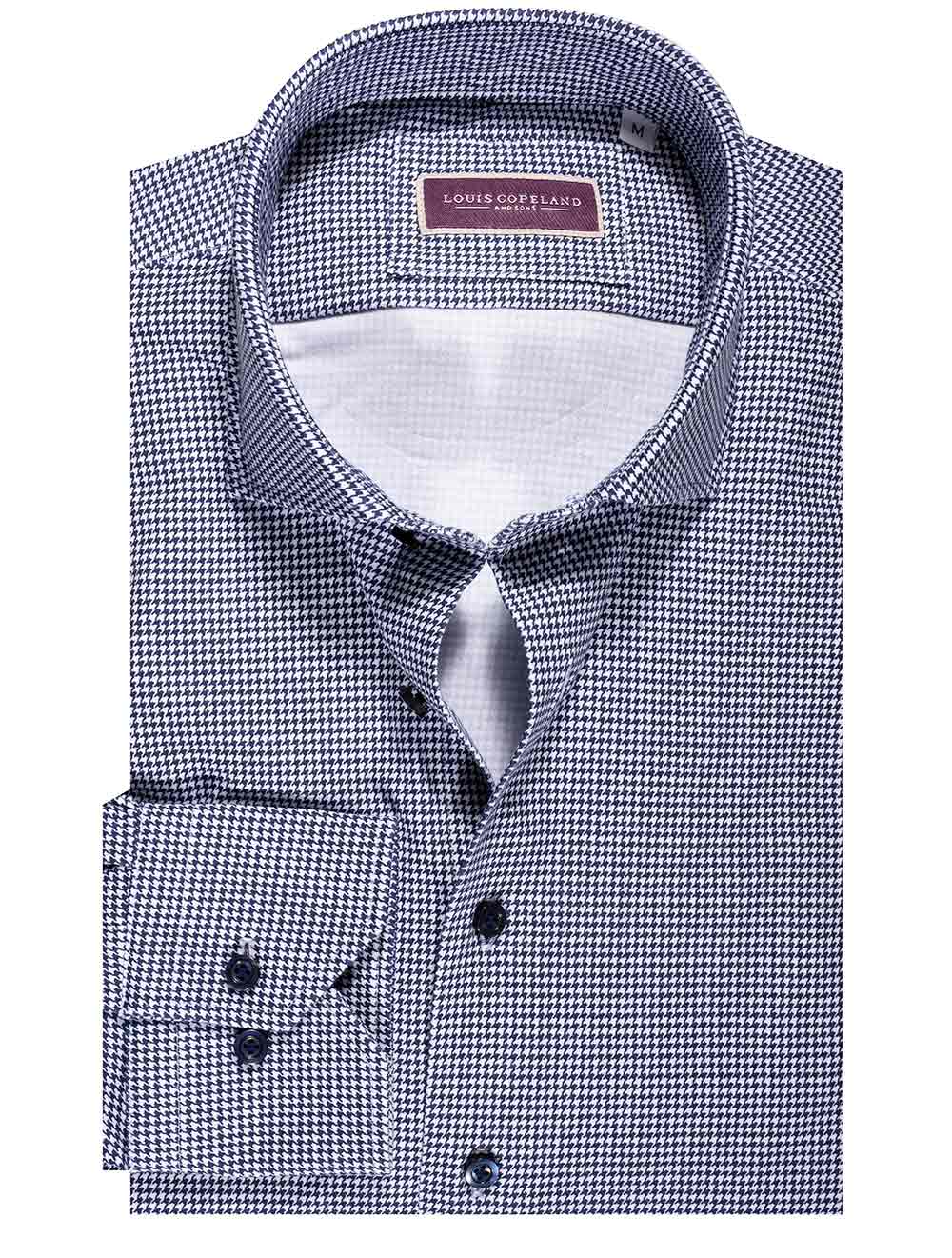 Louis Copeland Best Houndstooth Shirt Navy MI