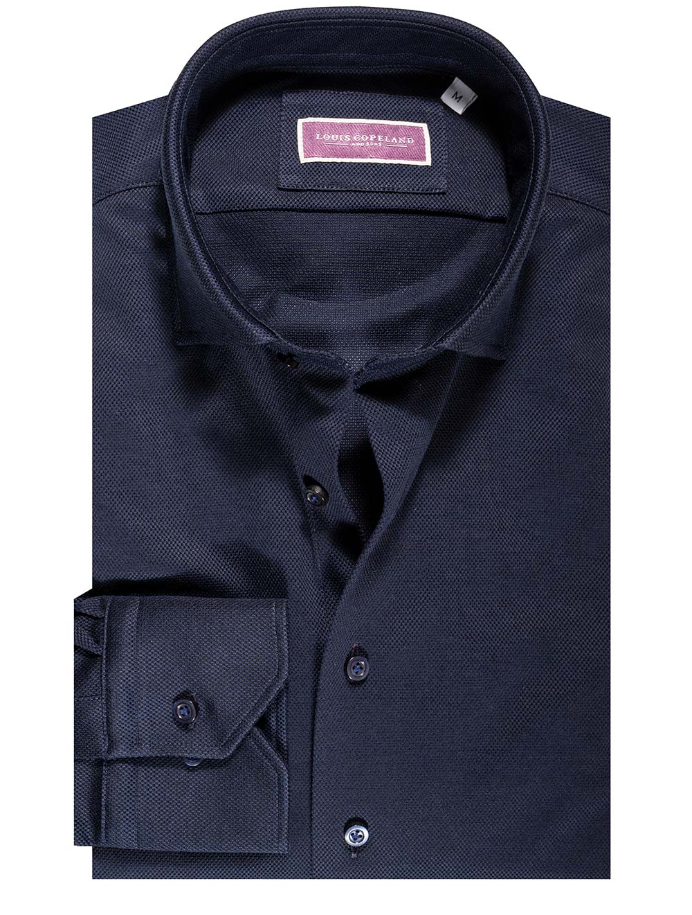 Louis Copeland Navy Weave Slim Fit Shirt Navy MI