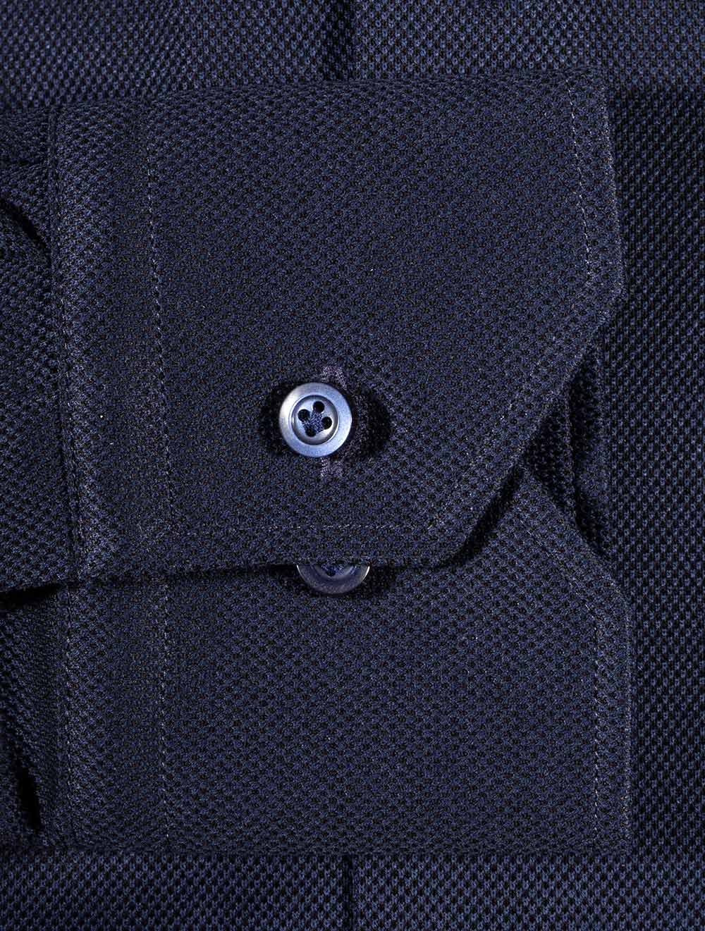 Louis Copeland Navy Weave Slim Fit Shirt Navy AI3