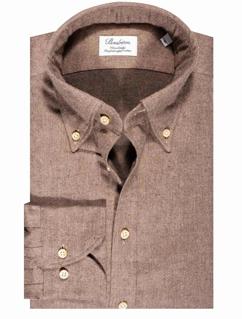 Stenstroms Soft Cotton Twofold Shirt Brown MI