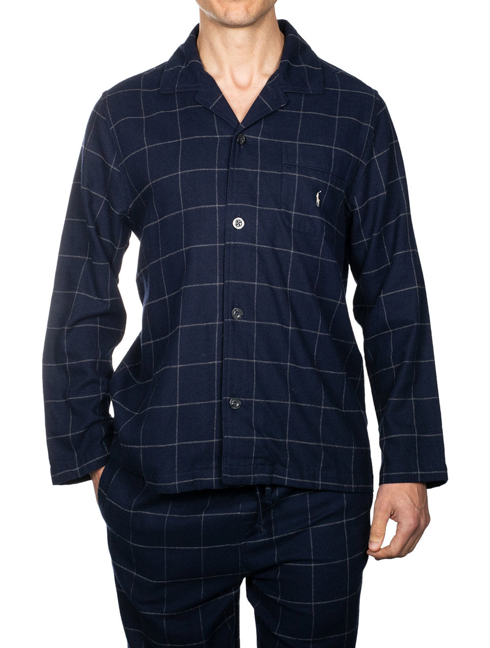 Ralph Lauren Flannel PJ Set Cruise Navy AI1