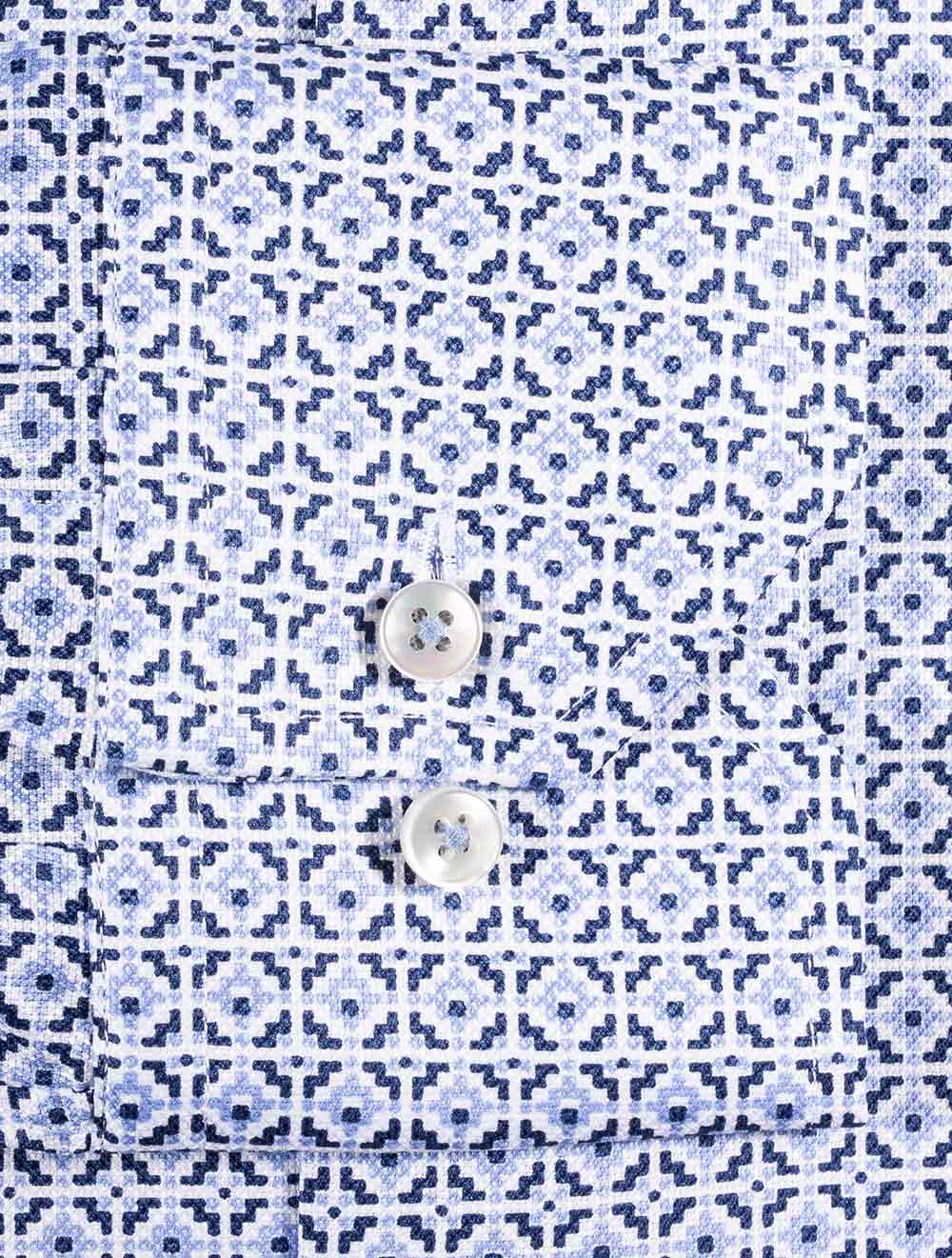 Stenstroms Tile Pattern Shirt Blue AI3