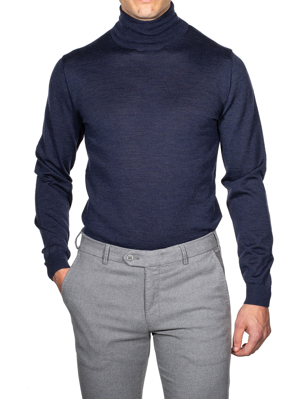 Turtle Neck Jumper Blue – Louis Copeland