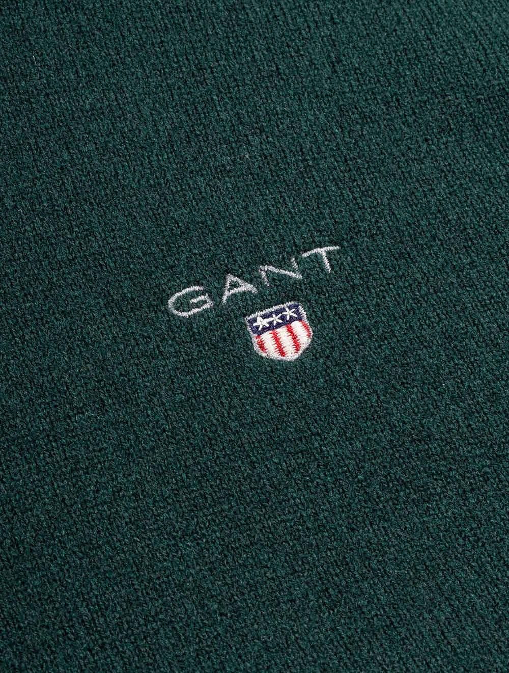 Gant Super Fine Lambswool Crew Neck Sweater Tartan Green AI4