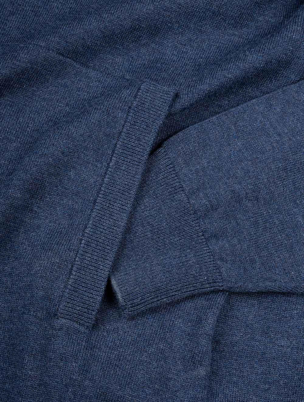 Gant Classic Cotton Zip Cardigan Dark Jeansblue Melange AI5