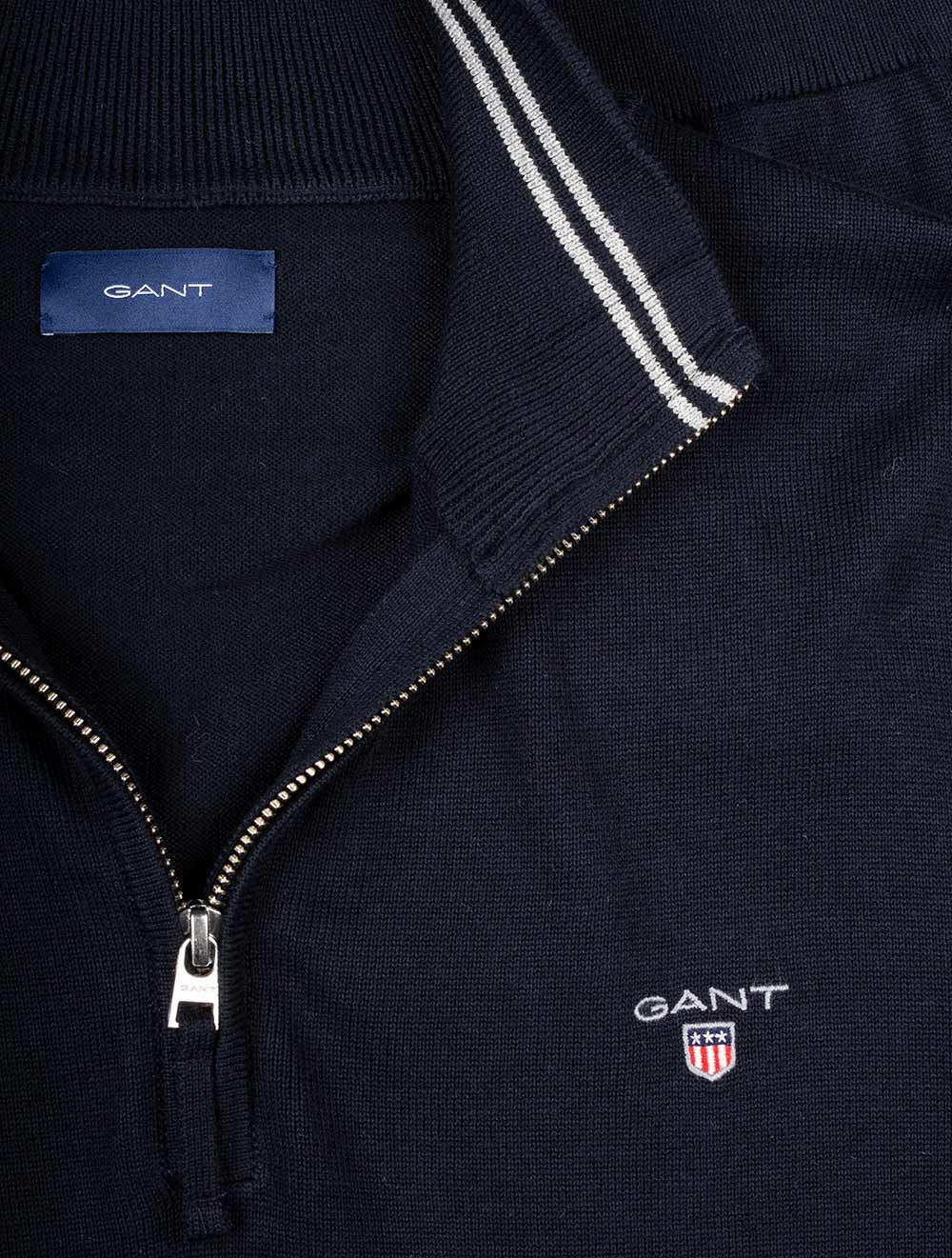 Gant Classic Cotton Half Zip Evening Blue AI3