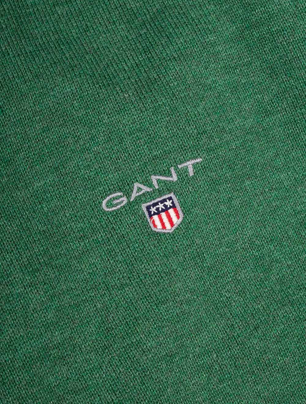 Gant Classic Cotton Half Zip Kelly Green Melange AI4