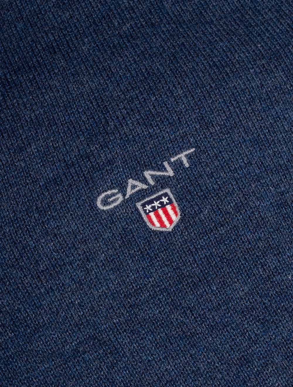 Gant Classic Cotton V-neck Dark Jeansblue Melange AI4