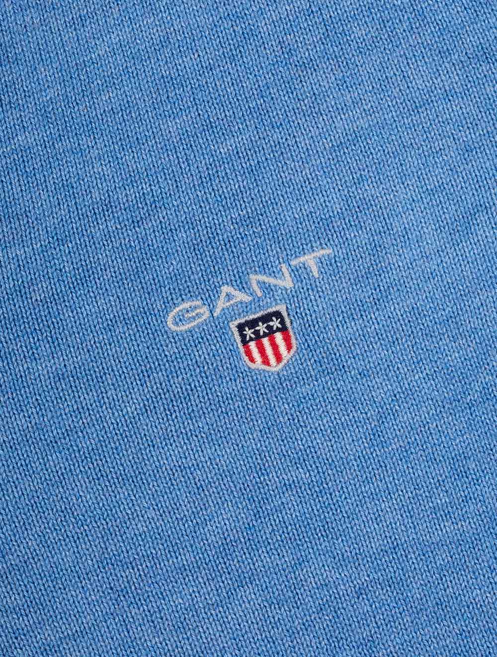 Gant Classic Cotton V-neck Blue Melange AI3