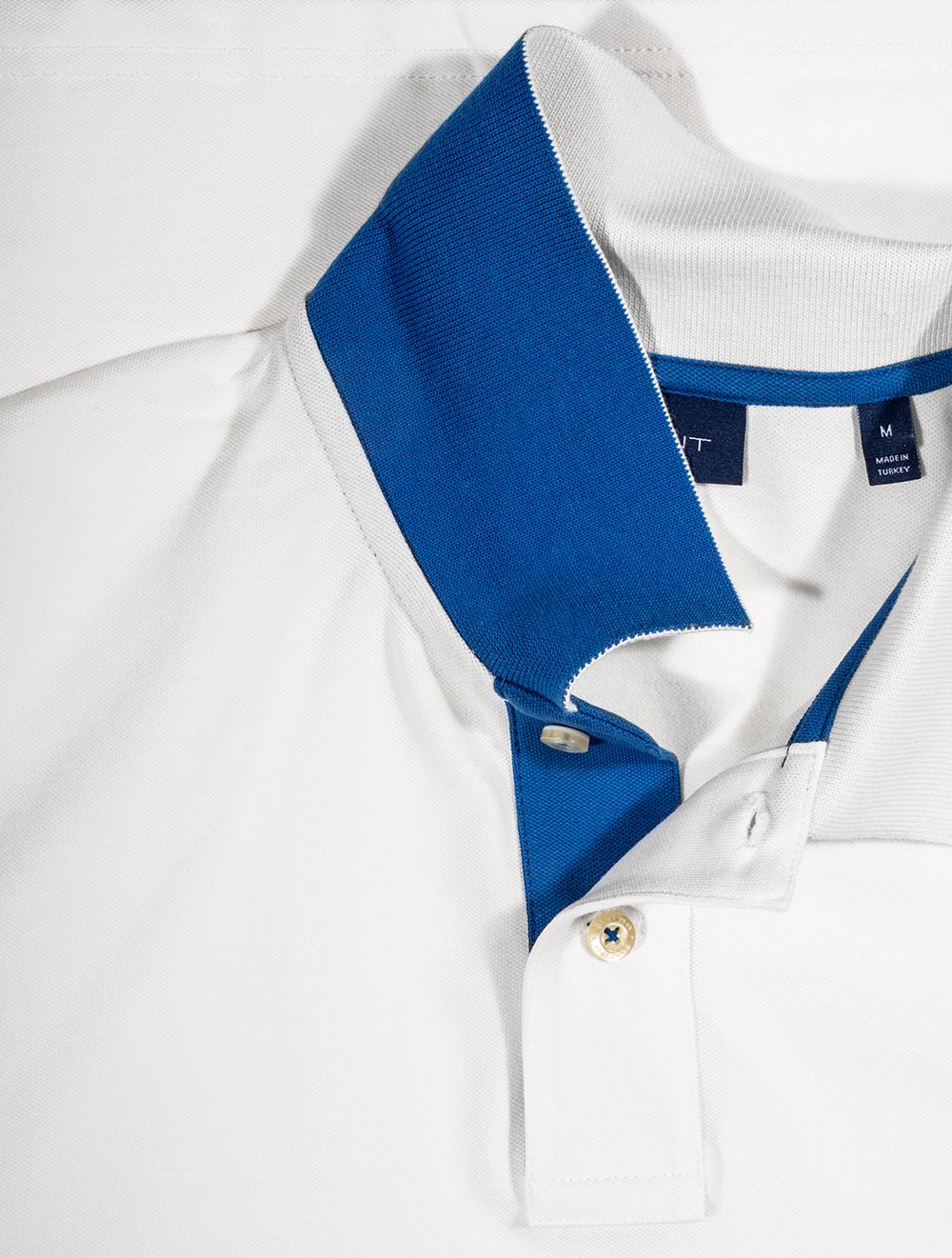 Gant Contrast Collar Piqué Polo Shirt Eggshell AI5