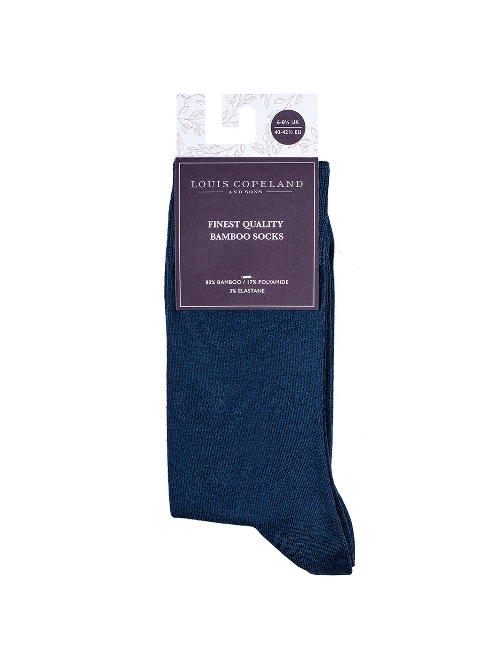 Louis Copeland Plain Navy Bamboo Socks AI2